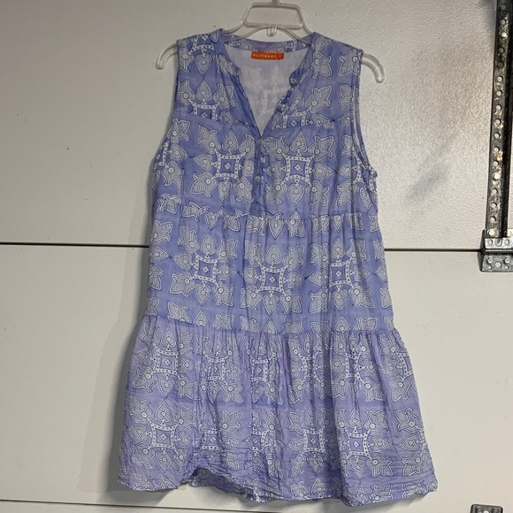 OLIPHANT TUCKERNUCK BLUE MINI DRESS COTTON LARGE - Picture 1 of 6